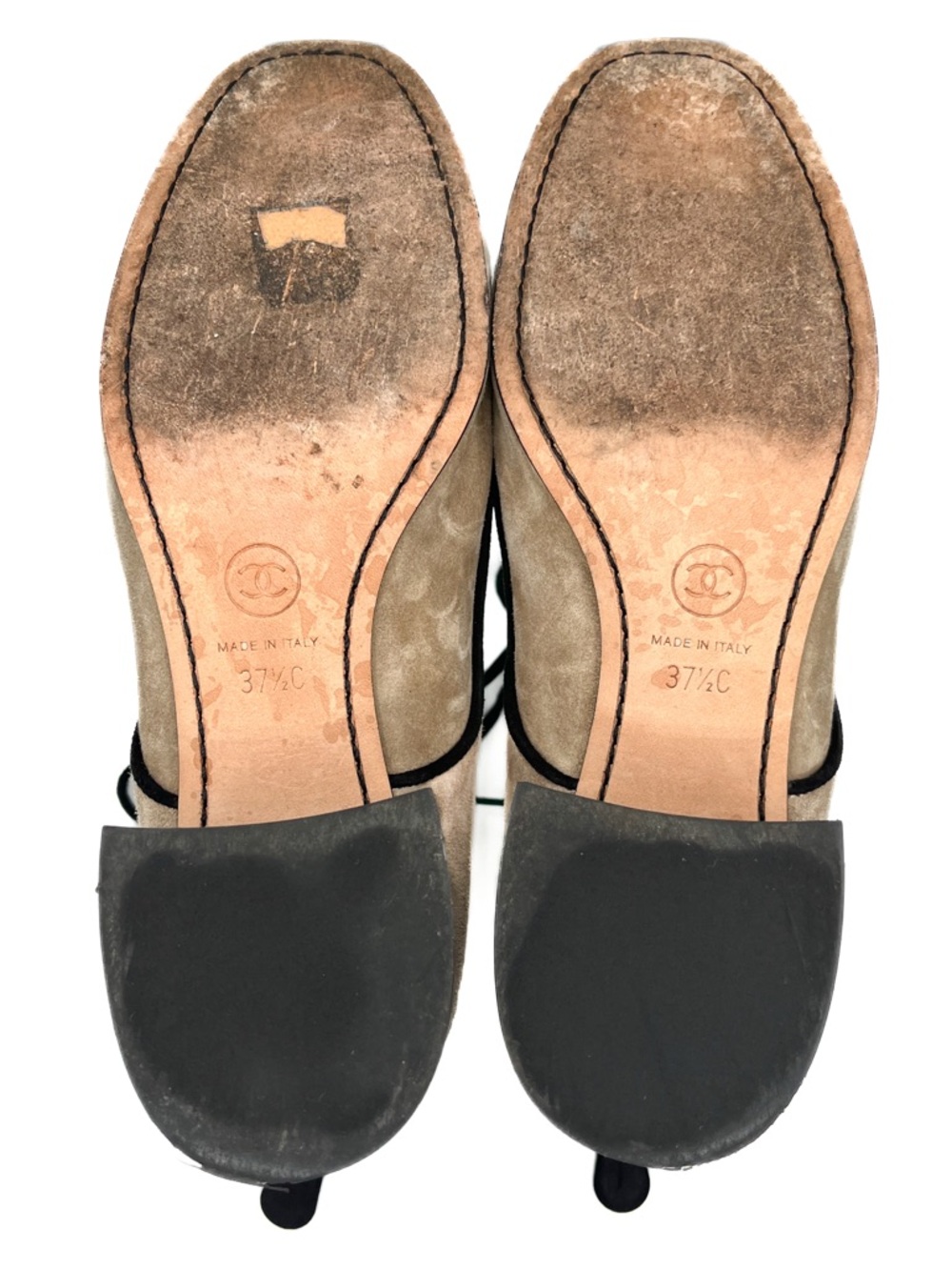 Chanel Interlocking CC Logo Suede CC Lace Up Short Heeled Cap Toe Boots - Picture 5 of 7